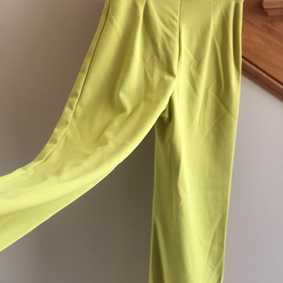 Valentine Pants Lime green zip back flare legs NEW - Picture 8 of 10